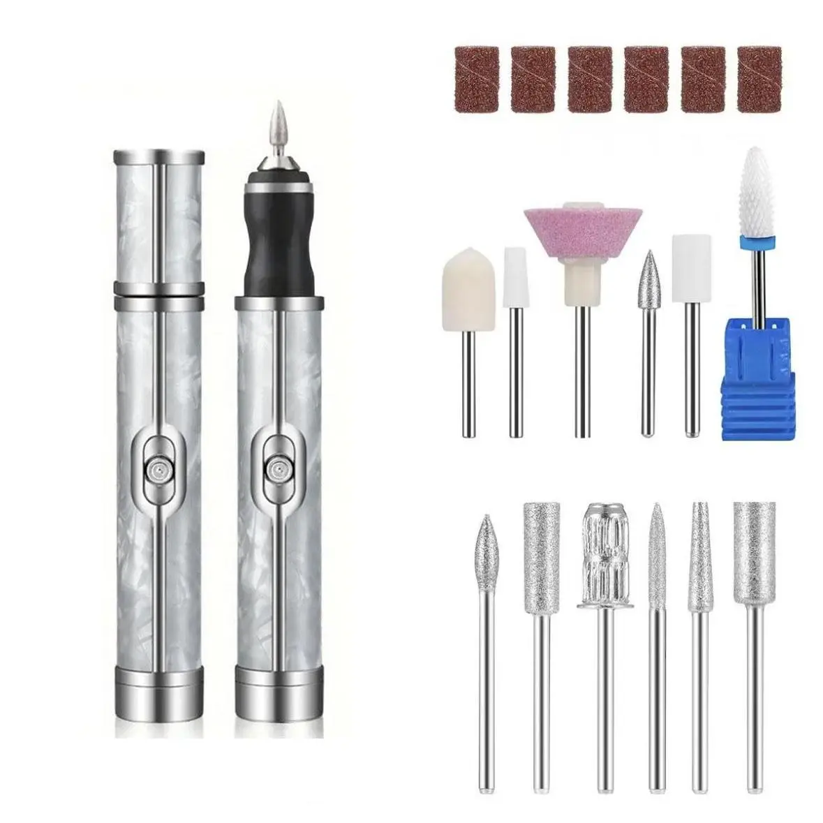 Lightweight Unisex Electric Nail Drill Set for Manicure & Pedicure, Cordless 4-Speed Filing Tool for Cuticle Removal, Professional Nail Tech Supplies for Youth, Cutics, Buff Thick Nails