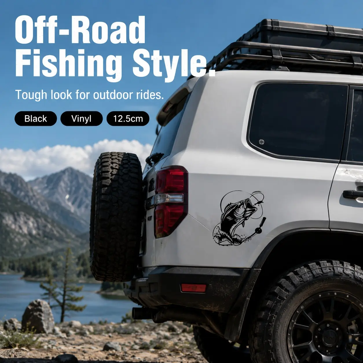 Largemouth Bass Fishing Design Car Sticker, Suitable for All Vehicles, Auto Decoration, Windshield Decal, Outdoor Fishing Enthusiasts