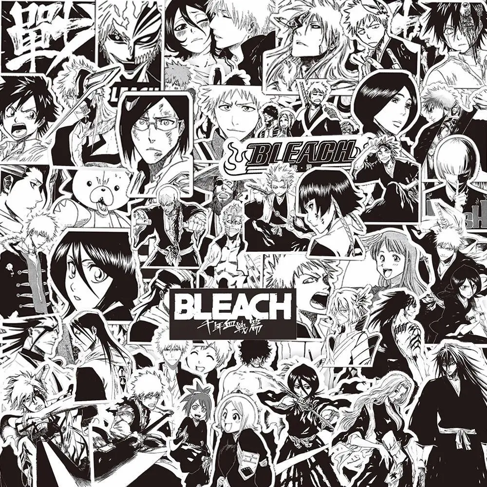 10/30/75pcs Cool Anime BLEACH Cartoon Stickers Black White Decals Kid Toy DIY Suitcase Luggage Scrapbook Kurosaki Ichigo Sticker