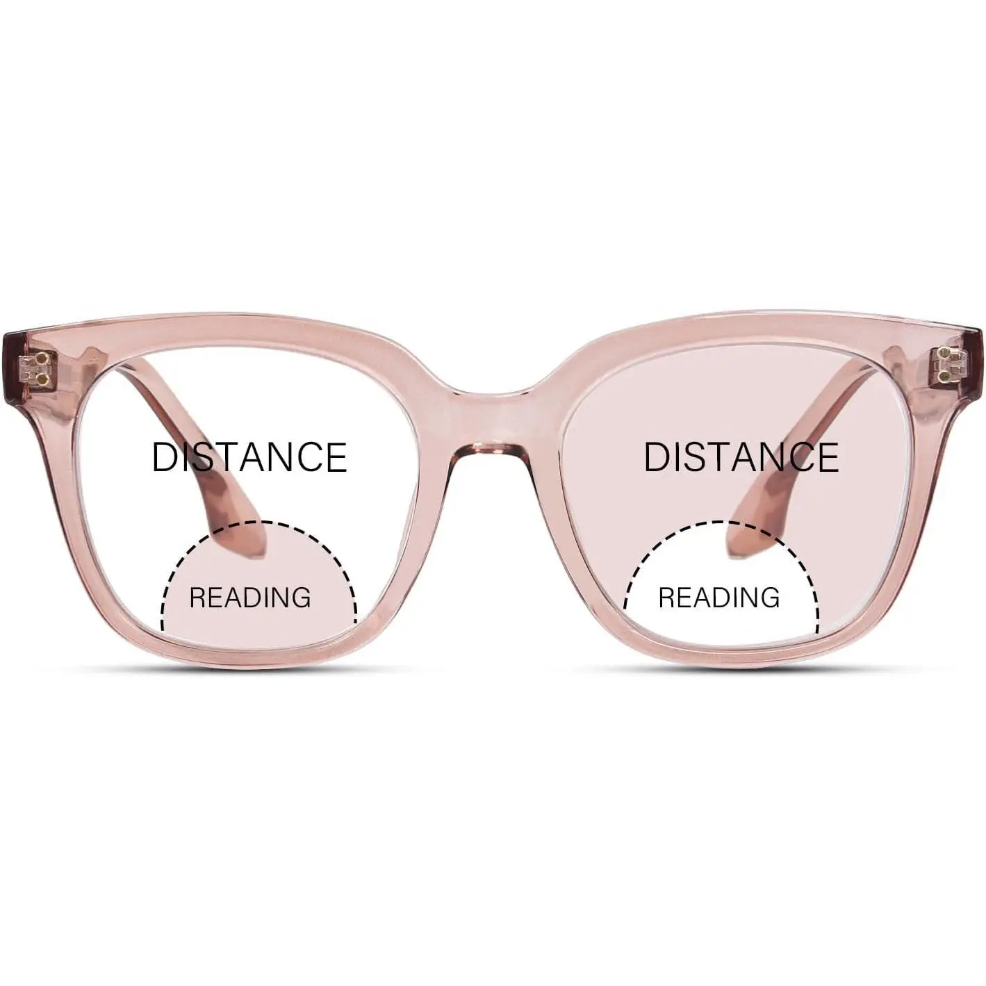 Bifocal Reading Glasses for Women Men Oversized Blue Light Blocking Clear Top Computer Readers