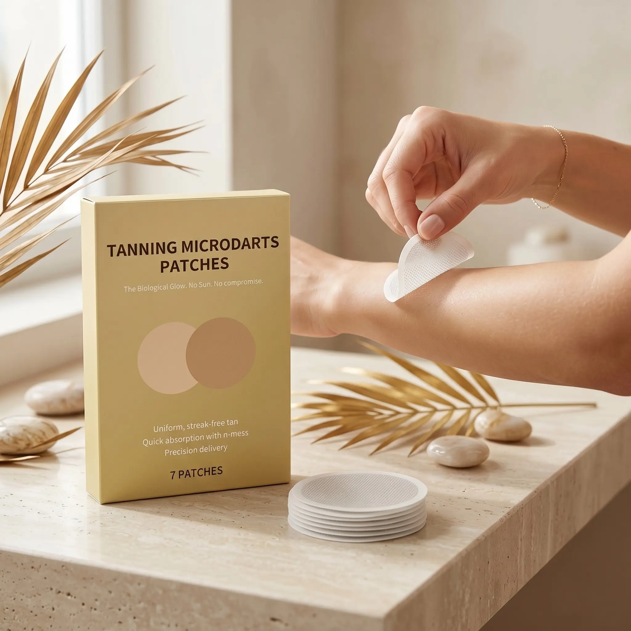 2-Pack Tan Body Care Patches, Summer Outdoor Sunless Tanning, Flawless Smooth Tanning, Comfortable Skin Adhesion, Gentle Formula, Wheat Color Tone, Tanning Products