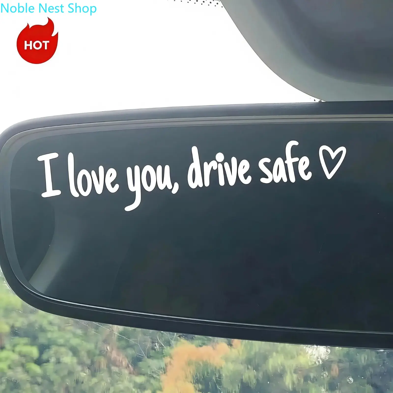 4 Pack I Love You Drive Safe Car Decals, Minimal Small 10×2cm Stickers, Sweet Sentiment Auto Decor for Windshield & Rearview Mirror, Gift for Car Drivers and Enthusiasts