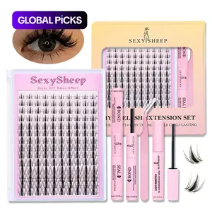 Manga C Curl Wet Look Eyelash Extension Kit, 8–16 mm Mixed-Length DIY Lash Clusters with Bond & Seal, Tweezers and Remover, Eye Makeup Enhancement Tool for Women #TOP PICKS