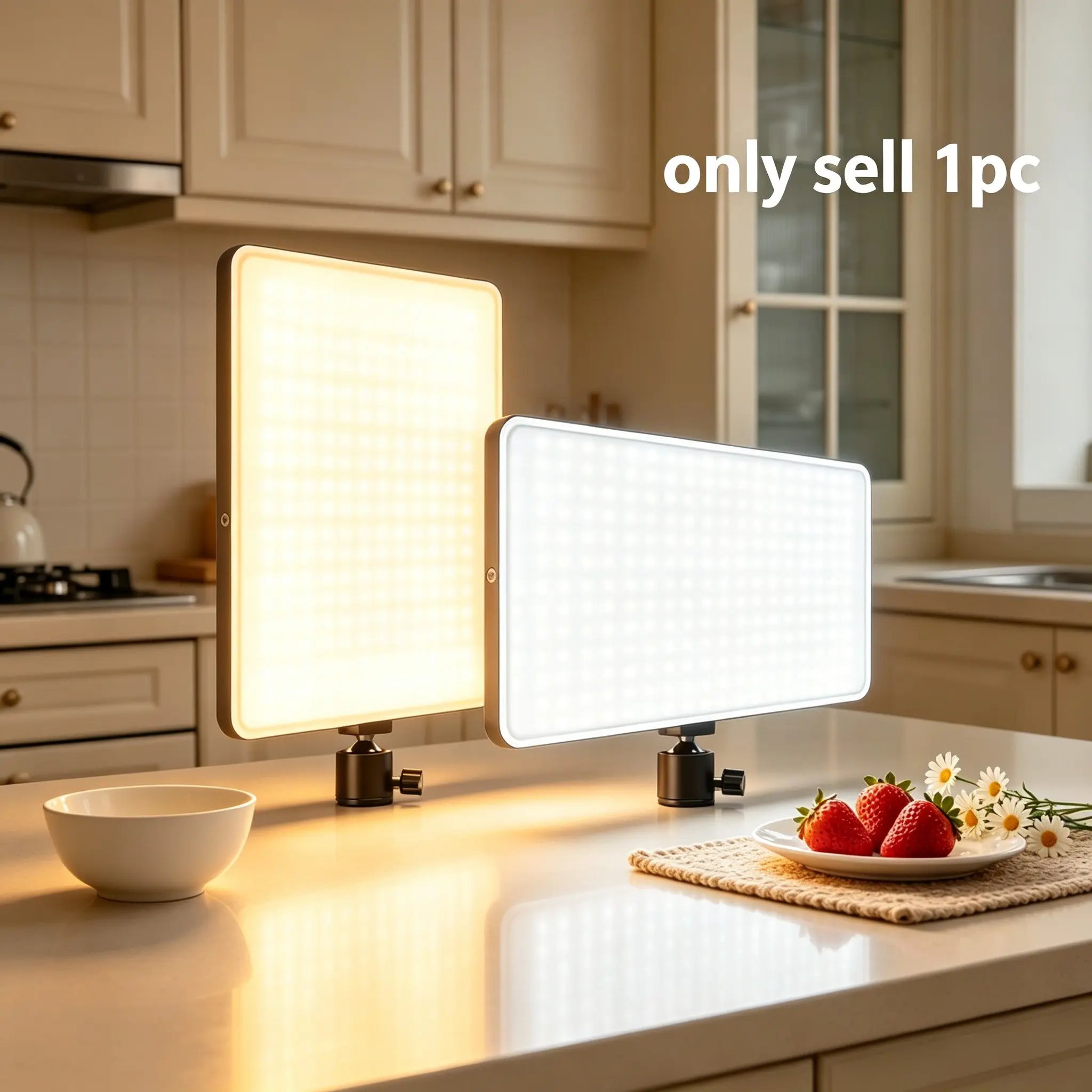 USB Powered Three-Color Adjustable LED Panel Light, Video Lighting, Portable Square Photography Lamp, Portable Studio Light, Ideal for Makeup Selfies, Product Shots, Video Calls