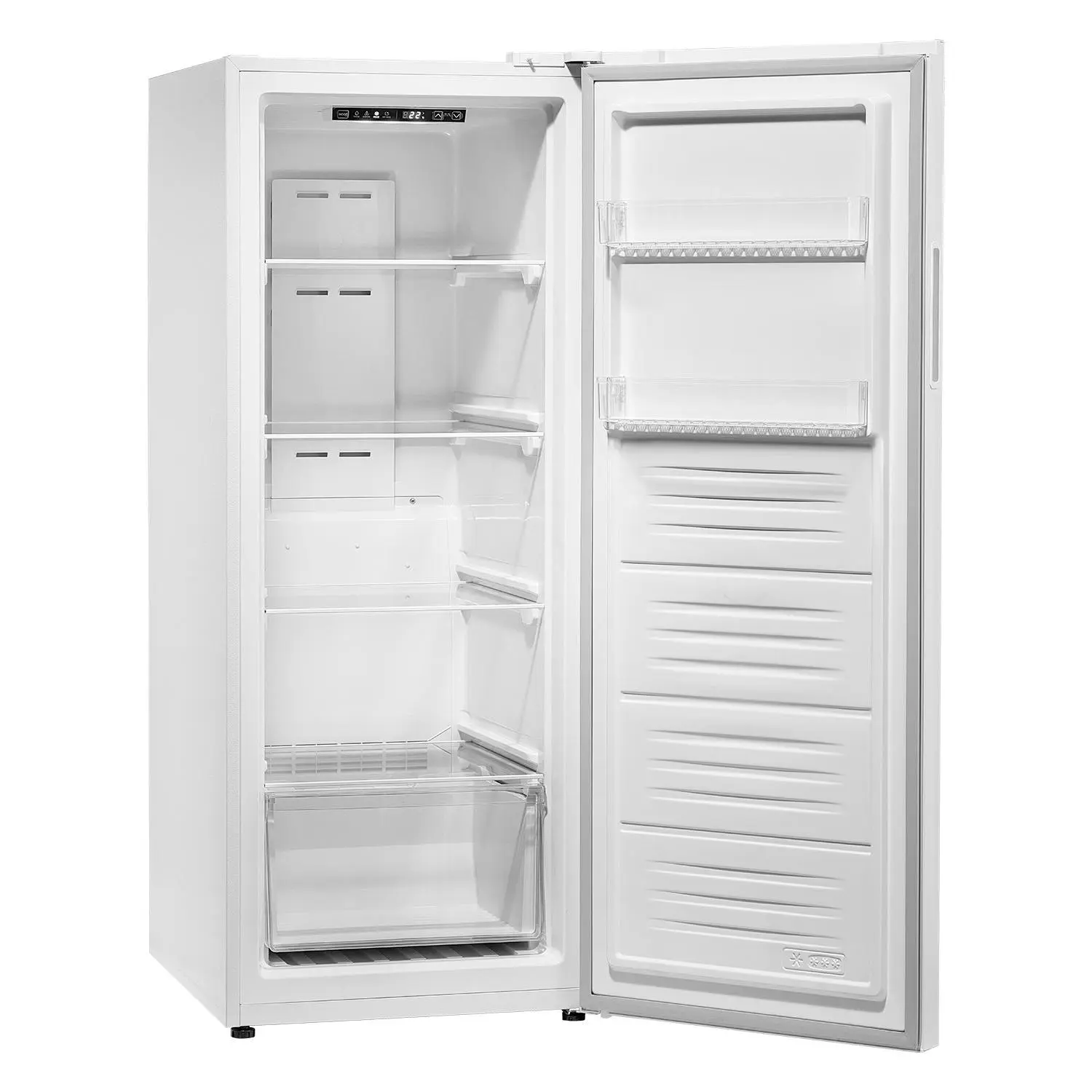 VEVOR 11 Cu. Ft Frost-Free Convertible Freezer-Refrigerator, Upright Unit with Temp Control Panel, Reversible Door, Adjustable Glass Shelves, LED Light for Kitchen, Garage, Glass Shelf