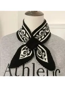 knitted high-quality scarf shawl for women, soft crossover neck warm short scarf in sweet and cool style