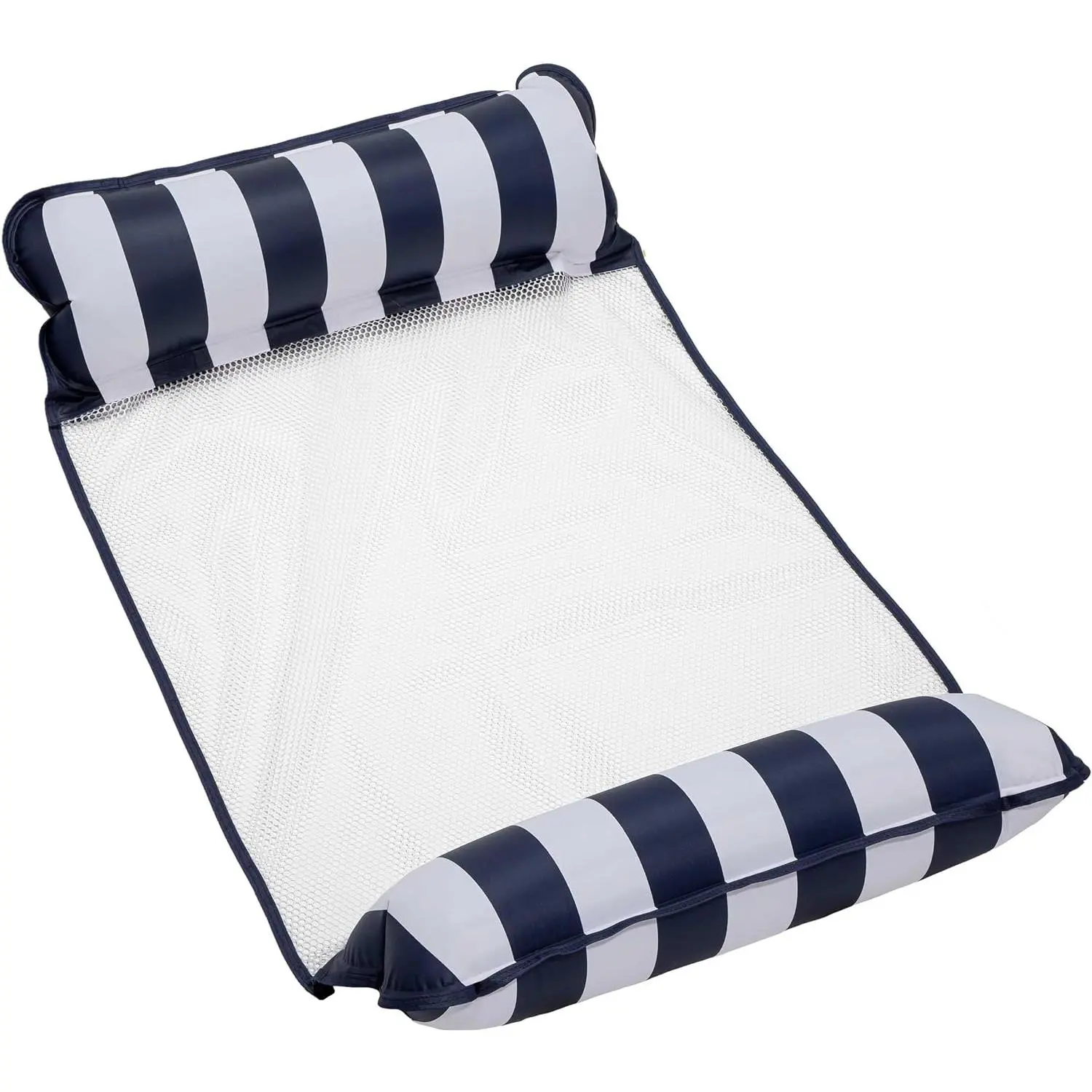 4-in-1 Monterey Hammock Pool Float for Adults - Patented Thick Non-Stick PVC Water Hammock - Multi-Purpose Inflatable Pool Float - Navy, Comfortable & Durable
