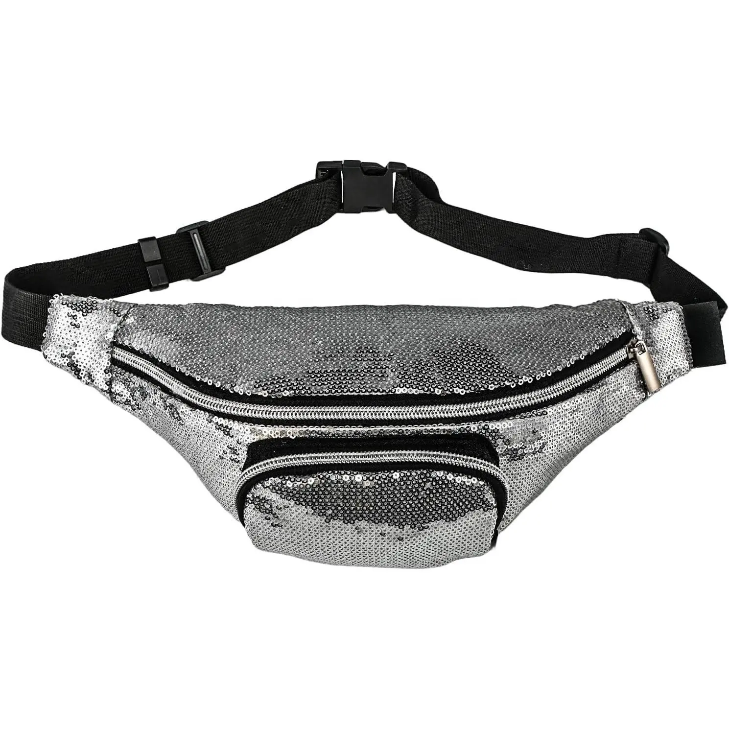 Adjustable Sequins  Bag for Women, Reflective Shiny Festival Fanny Pack with Zipper Pocket, Glitter Belt for  Parties,Crossbody Bags Glitter Colorful Sequins  Pack(Sequin )