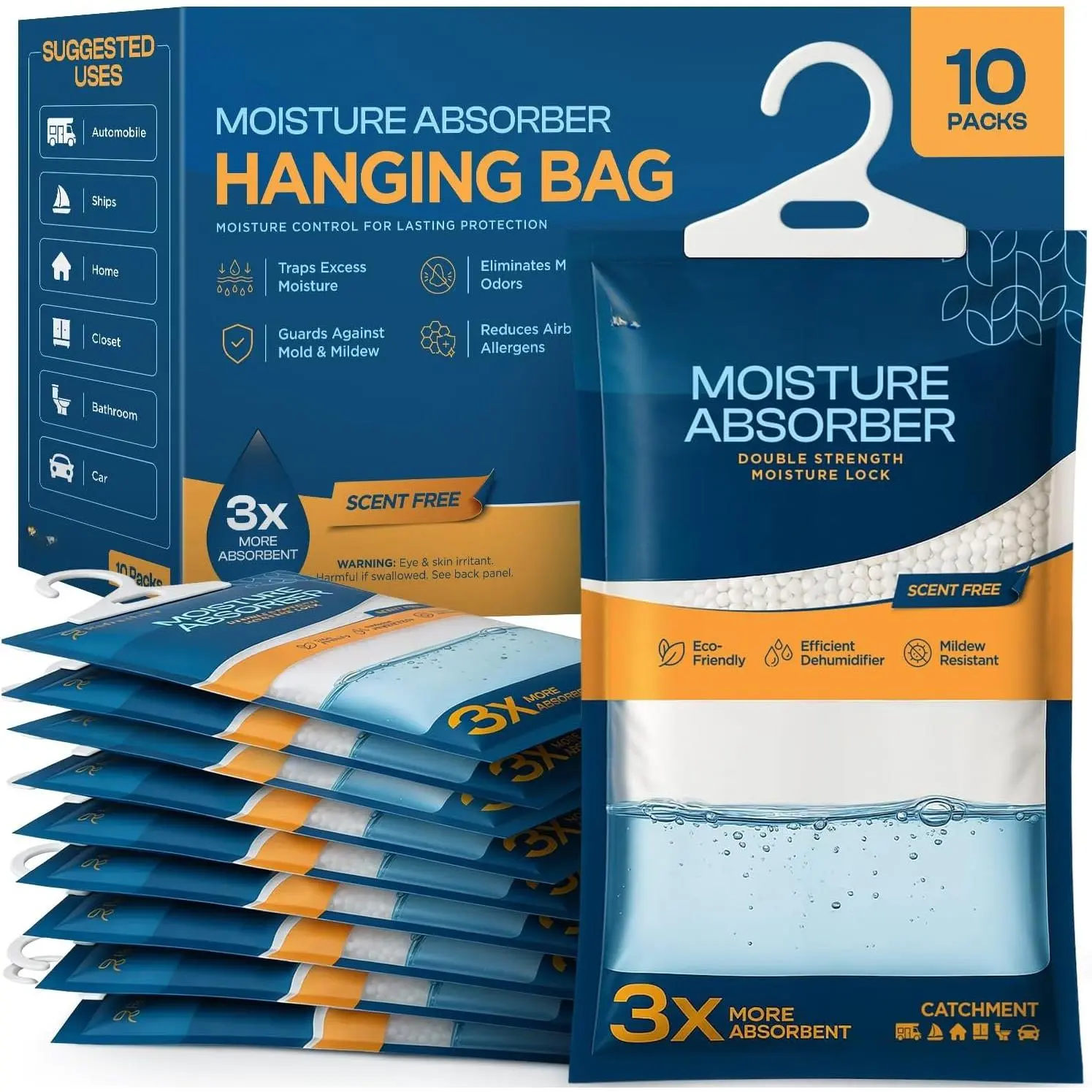 Absorbers and Humidity Absorber Bags for Closet - 10 Pack High-Efficiency  Absorber and Humidity Packs for ,  Bags and Dehumidifier Bags for   Free, 10 Pack