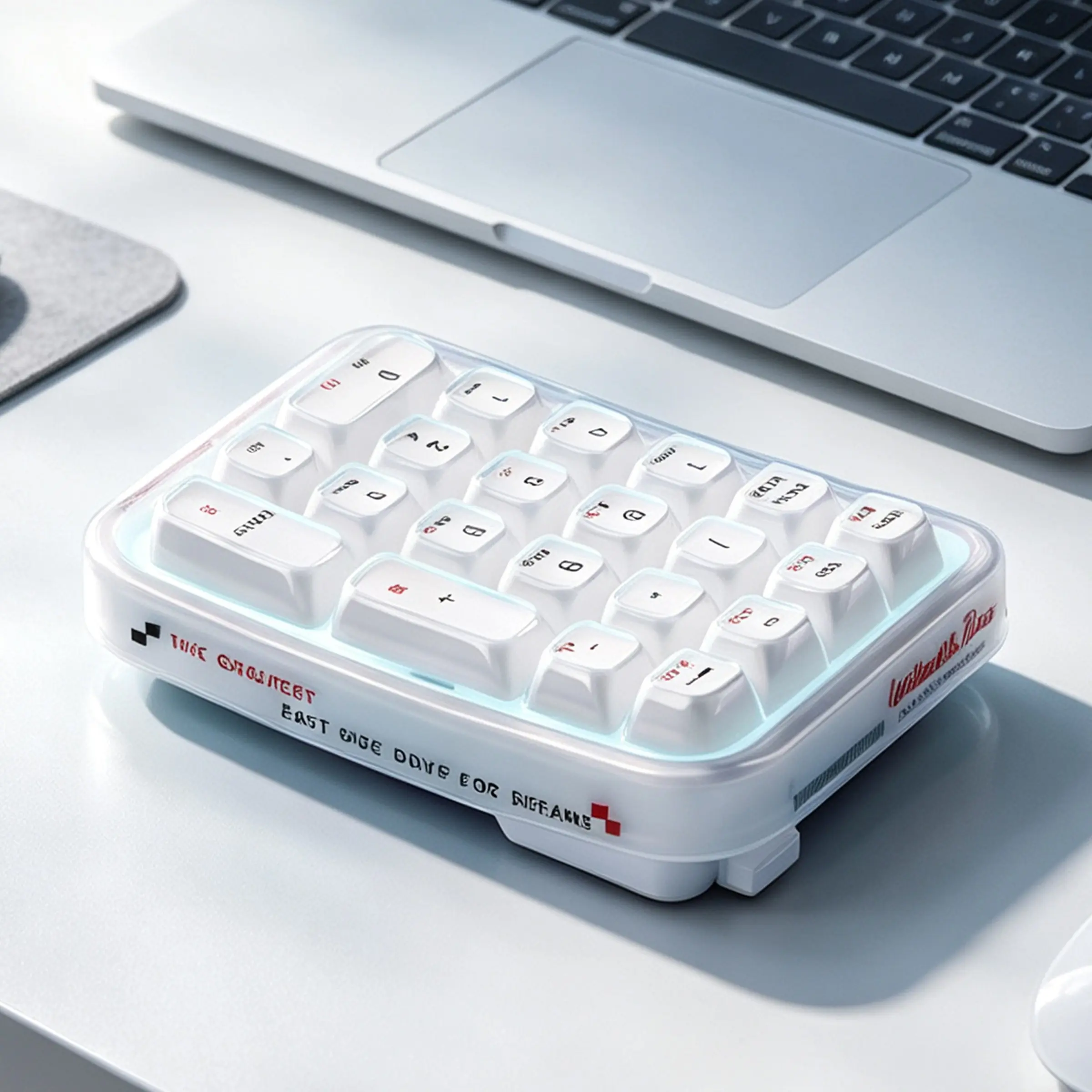 MOFii 724 Transparent Jelly Dual‑Mode Numeric Keypad, RGB Backlit Wireless Bluetooth External Keypad for Laptop Desktop Tablet