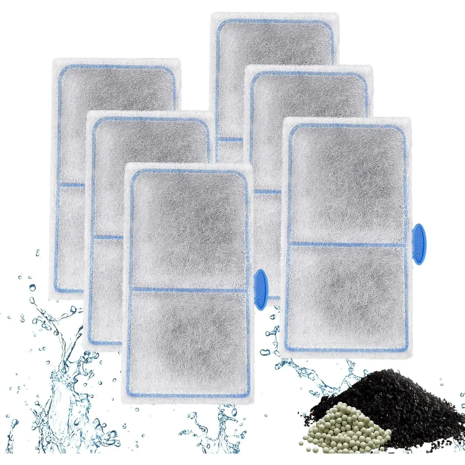 6 Pack Filter Cartridges Compatible with EF-S  and BF5 BETTAFLO Filter, Thickened Fish   Filters  with Zeolite