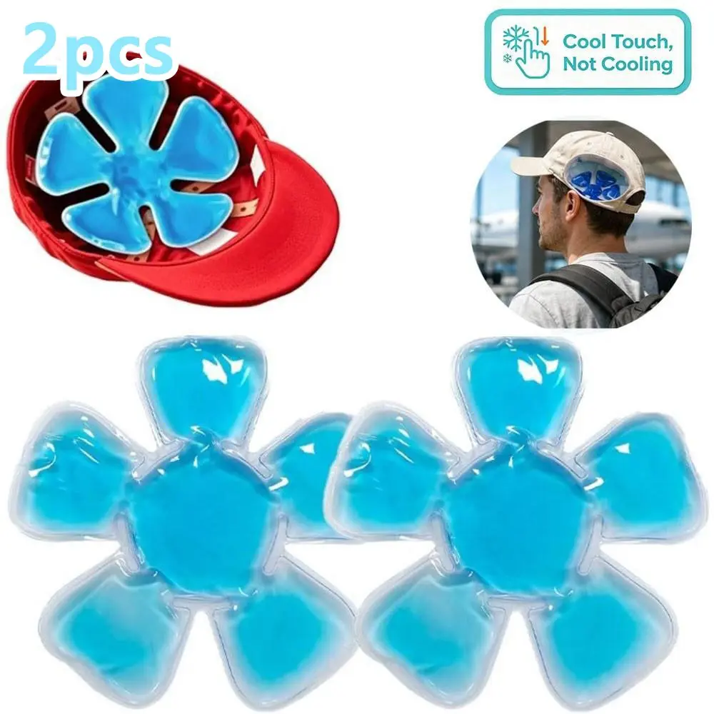2pcs Hat Gel Ice Packs, Reusable Cooling Hat Accessories, Portable Head Cool Pad, Helmet Cooler for Hot Weather, Outdoor Sports Gear