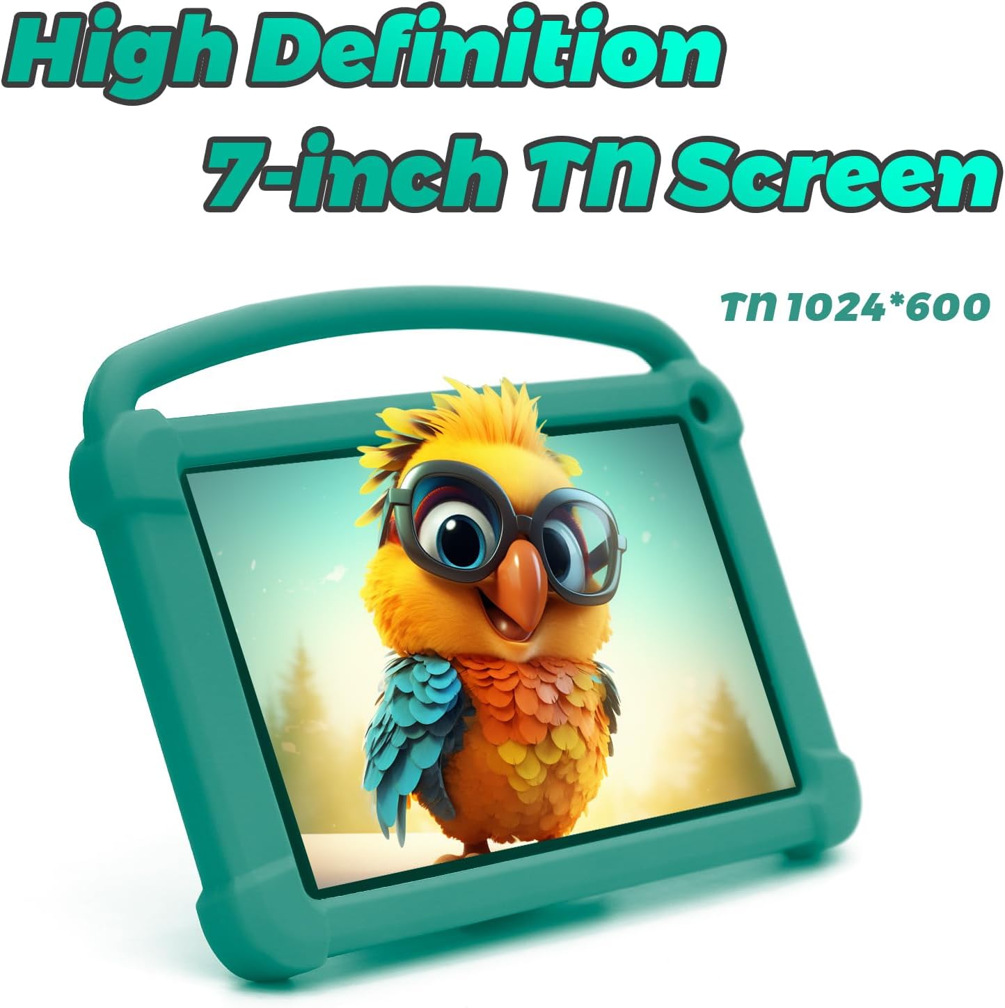 Girls Android Tablets 4GB RAM 32GB ROM Toddler Tablet WIFI Bluetooth Safety Eye IPS Screen Parental Control Dual Camera Shockproof