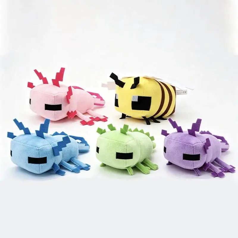 Axolotl Plush Toys Creeper Spider Enderman Wolf Bat Zombie Dragon Cartoon Plush Doll Stuffed Toys Gift for Children Kids