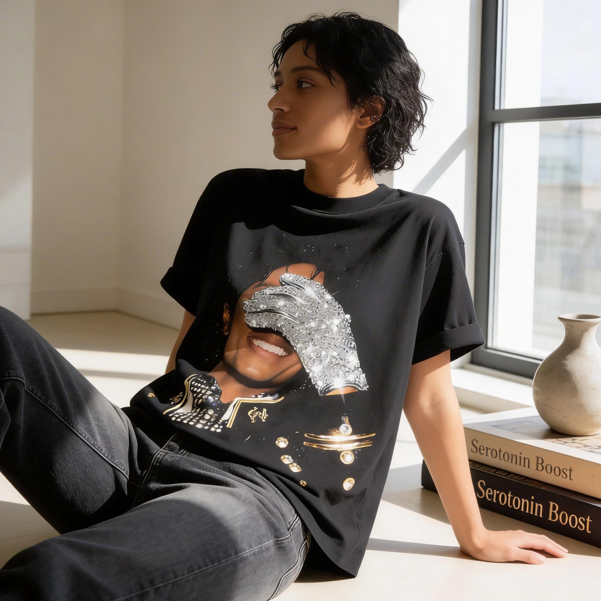 MJ Michael Jackson Graphic  Unisex T Shirt Y2K O Neck Short Sleeve Hip Hop Streetwear Fashion Fan Gift