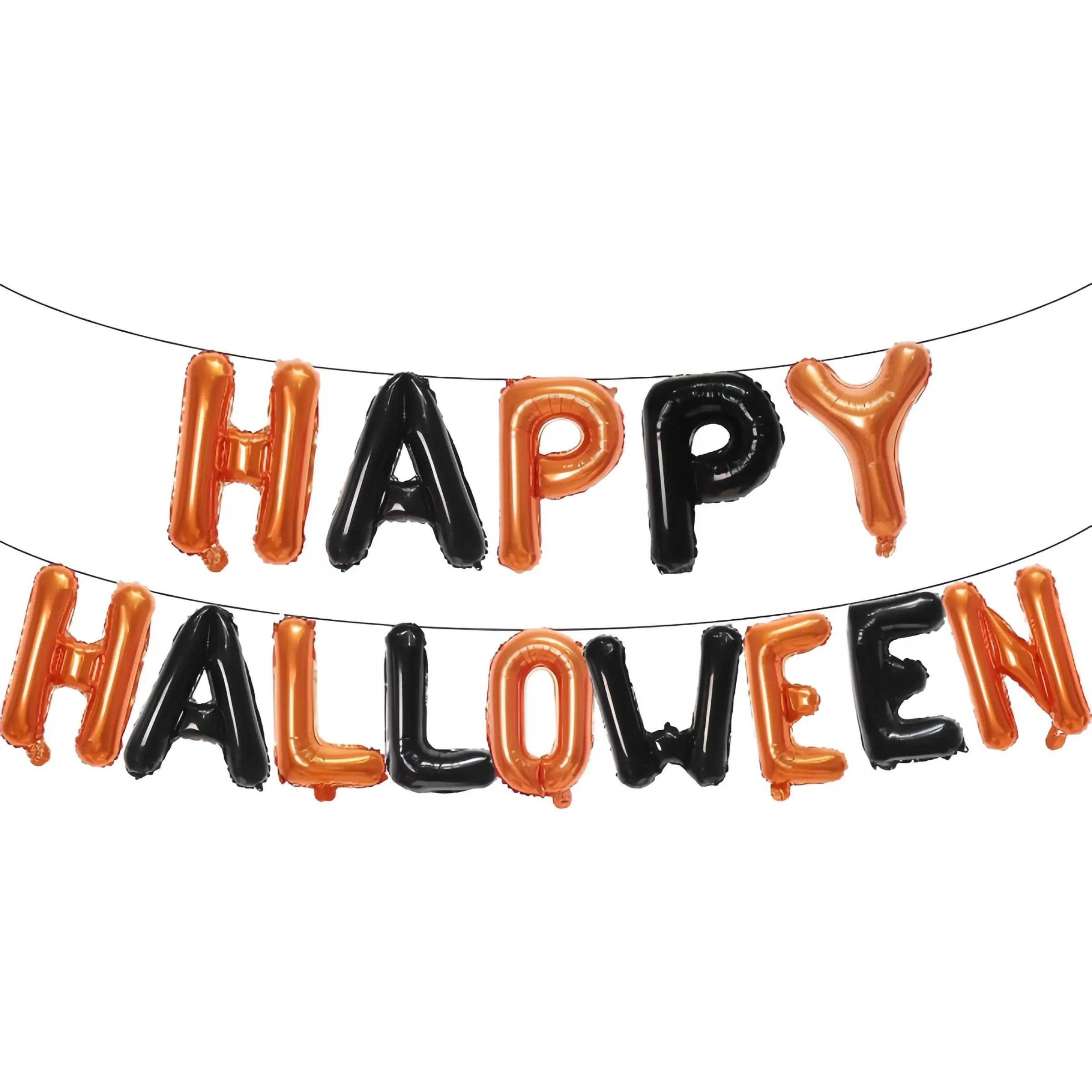 Halloween Letter Balloons Banner, and Polyester Film Aluminum Foil Balloons, Halloween Decorations, Ghost Party Supplies