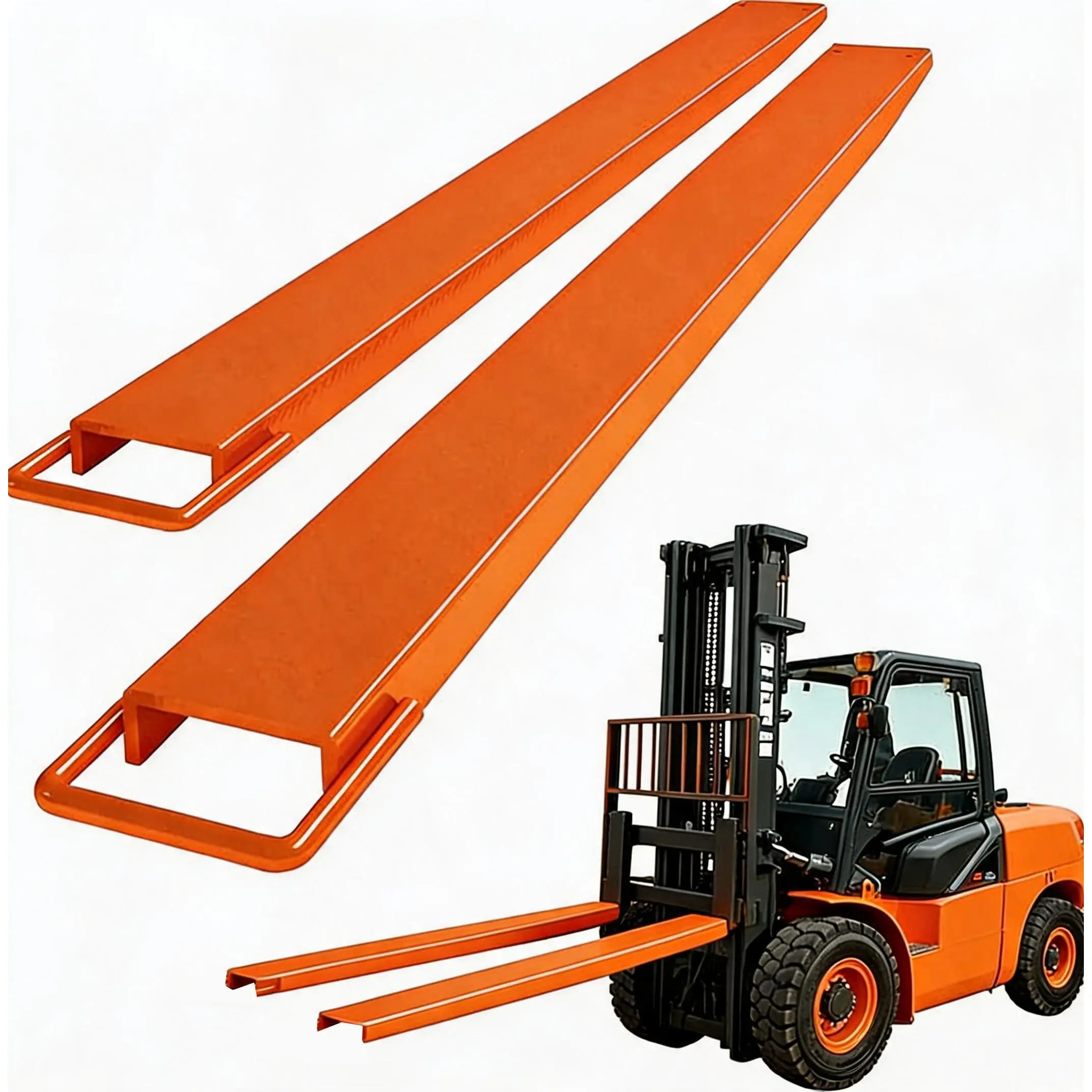Garvee Heavy-Duty Slip-On Forklift Fork Extensions, 4.5 in Wide Steel Sleeve Extenders, 1 Pair for Pallet Handling, Loaders & Lift Trucks - Multiple Length Options (72/84 in)