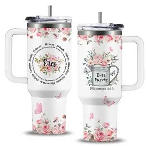 Spanish Christian 40oz Tumbler For Women, Inspirational Faith Gift, You Are Loved Tumbler,Religious Jesus Bible Verse Cup, Catholic Appreciation Gift, Regalos Cristianos Para Mujer