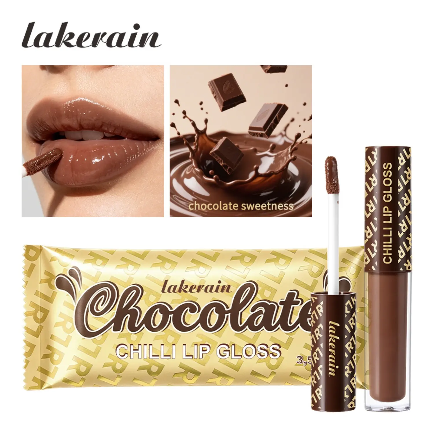 Chocolate Instant Lip Plumper, Full and Voluminous Lips, 3D Dabbing Effect, Enhances Natural Beauty, Perfect for Everyday Use
