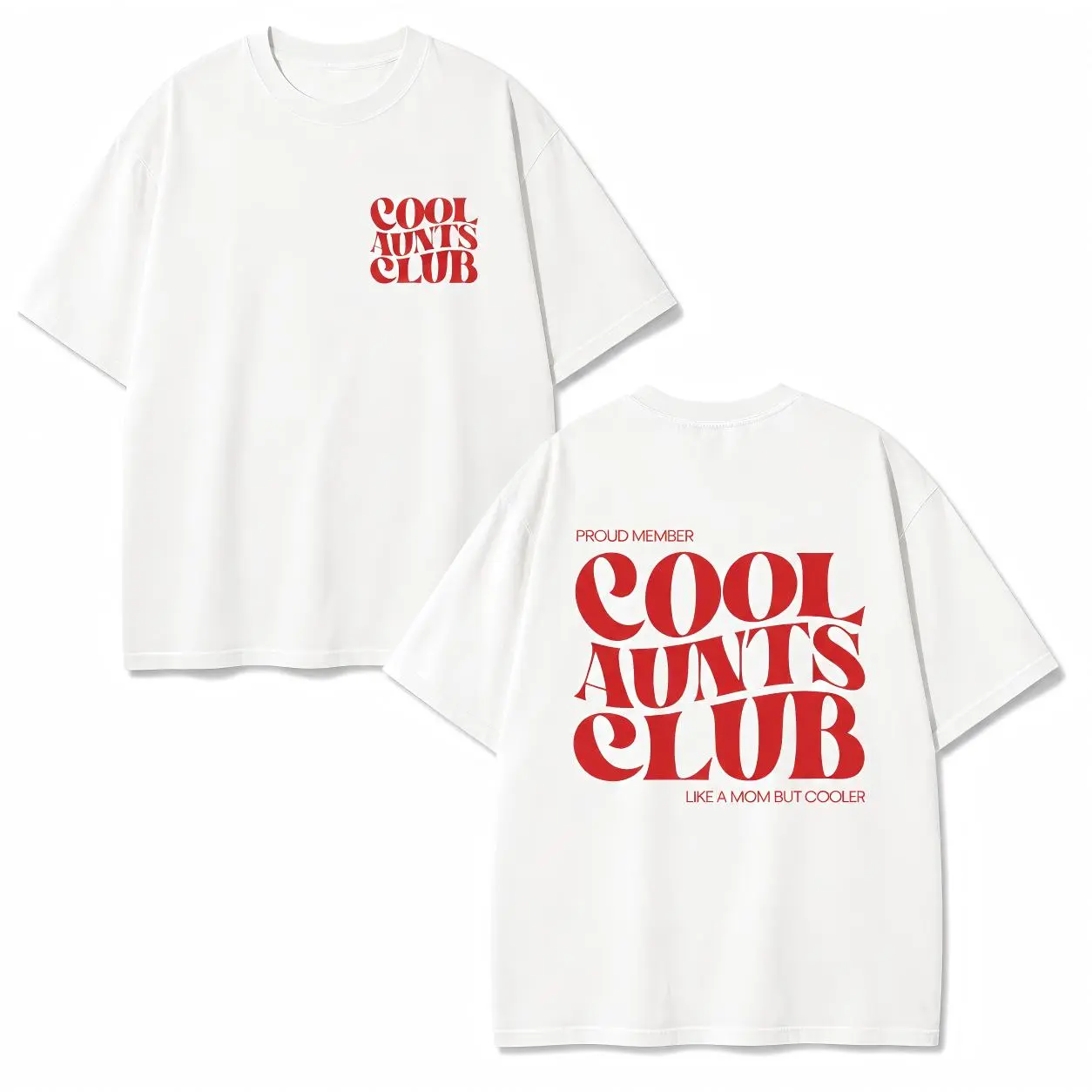 Unisex Relaxed Short-Sleeve T-Shirt - Soft Washed Cotton Streetwear Top with Cool Aunt Print, All-Season Sports Top, Cold Wash Only, Great Gift for Aunts