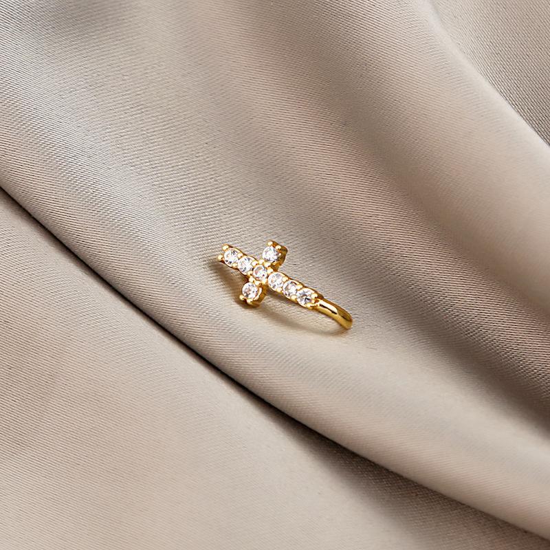 New star-shaped nose ring, simple U-shaped copper micro-inlaid non-piercing nose stud, trendy accessory