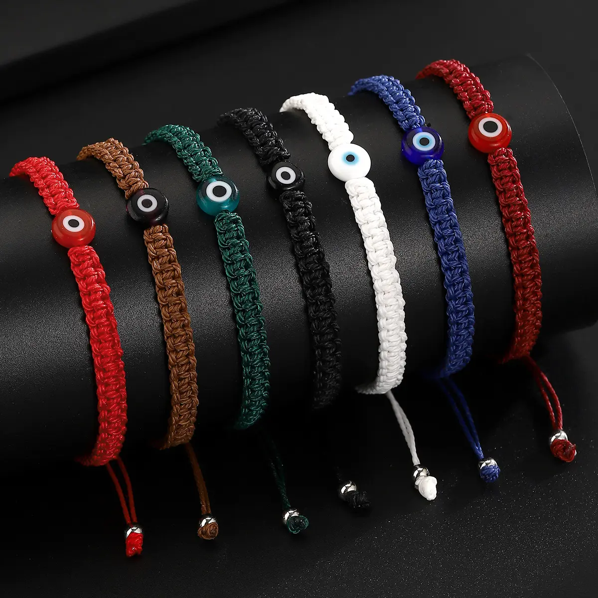 7 Pcs Unisex Handwoven Adjustable Evil Eye Red Rope Sports Wristbands, European Trend Protection Amulet Charm, Wholesale Family Blessing Hand Jewelry, Protection Wear, Wristband, Family Set, Sporty Sports Wristbands