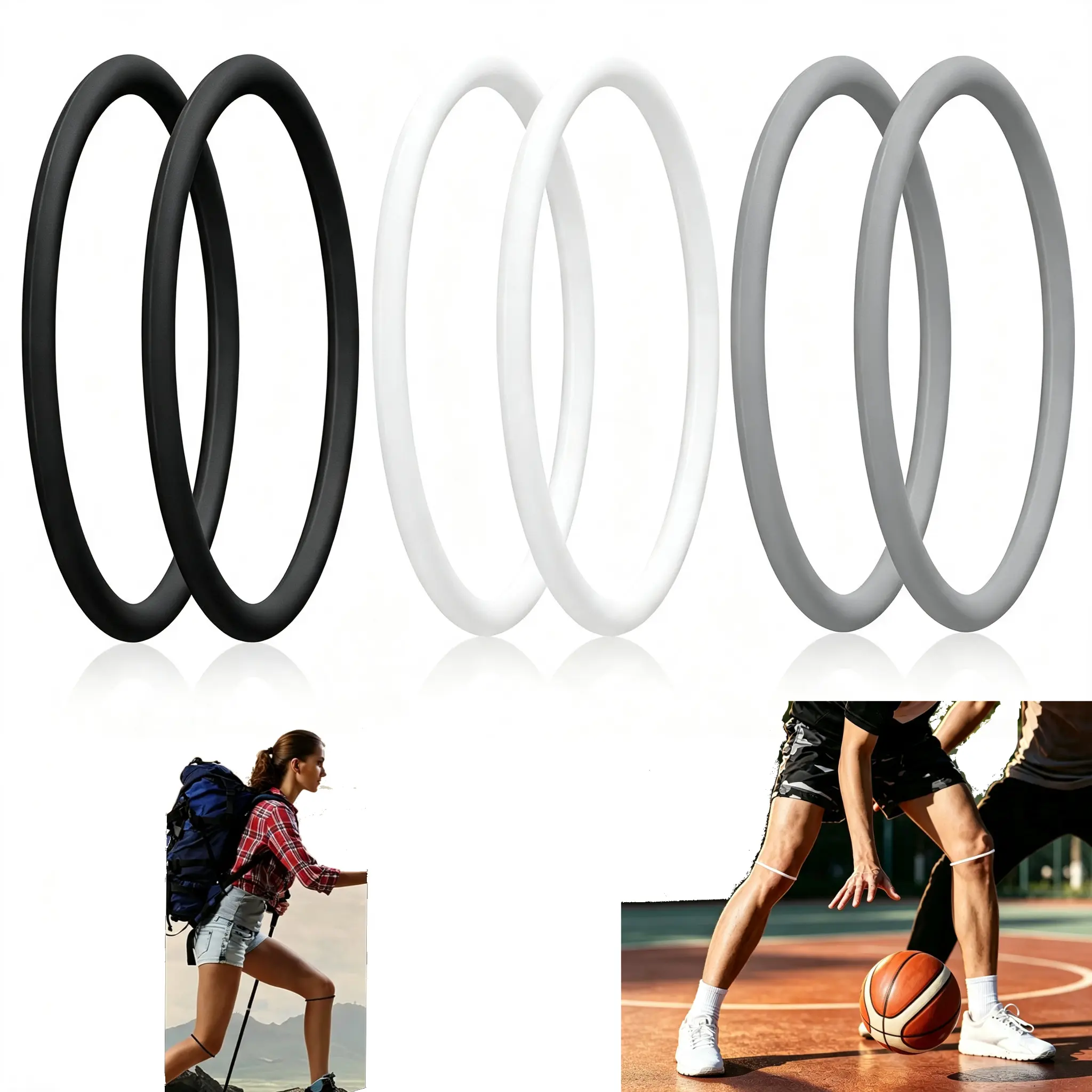 Silicone Patella Knee Band, Patellar Tendon Support for Women & Men, Anti-Slip Knee Strap  Patella Tendon Support Knee Pain for Running, Basketball, Volleyball, Squats, Hiking and Gym Workouts`