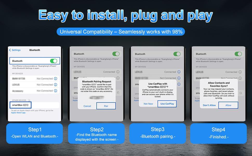 Wireless CarPlay Android Auto Adapter - Convert Wired to Wireless in Seconds, Compact Design with USB Extension Cable, Stable Connection & Near-Zero Latency for 2020+ Vehicles [Compatibility List] Gifts For Men Dad