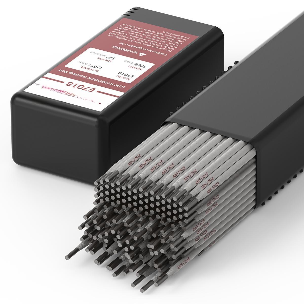 E7018 Low Hydrogen Welding Rods |     10LB Pack, Multi-Size: 1/8", 3/32", 5/32" Carbon Steel Stick Electrodes