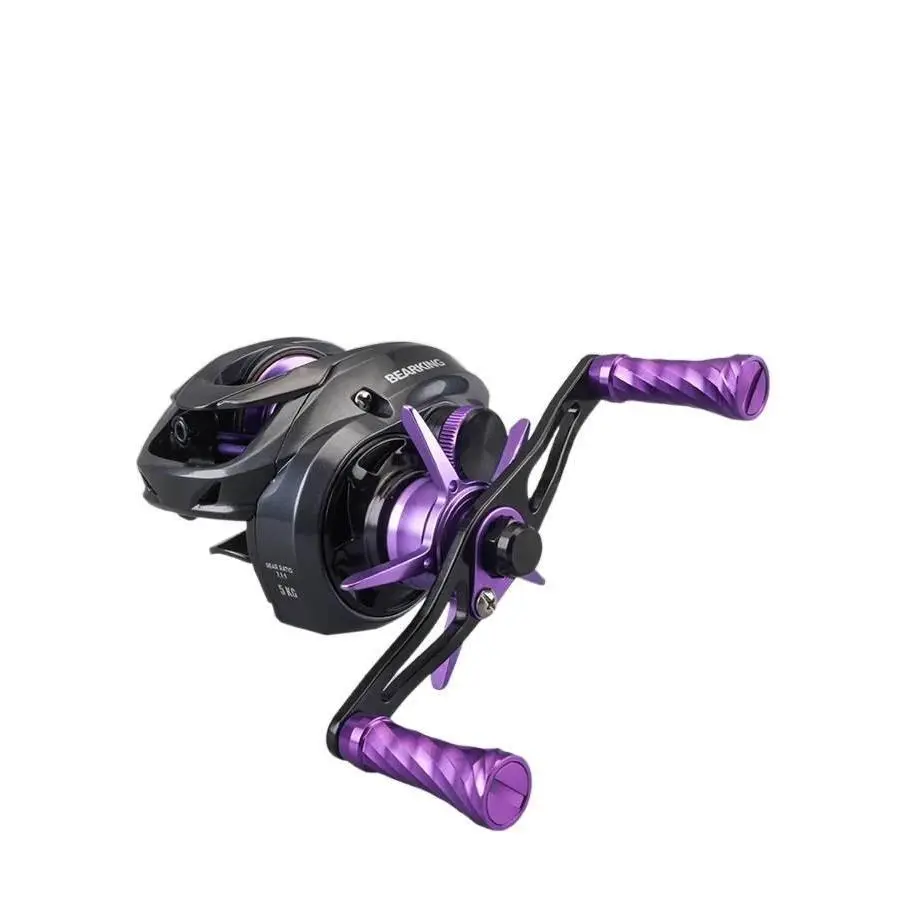 DC-YURI Baitcasting Reel for Fishing Enthusiasts - Intelligent Brake, Electronic Ultra-Quiet Operation, Lightweight Carbon Design, G1 Aluminium Gear Plate, Purple Handle, Accurate Durable Smooth Reel for Extended Casting Distances, Precise, G1 Ge, G1 Gear