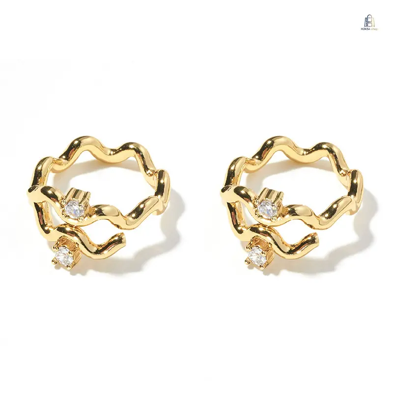 Adjustable Open Ring Women Three Dimensional Zircon Inlaid Finger Ring Unique Elegant Index Finger Jewelry Casual Party Daily Decorative Accessory