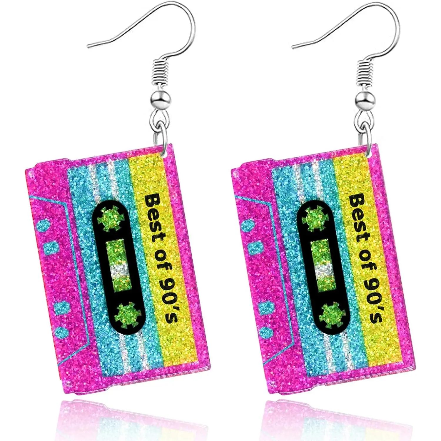 80s Earrings for Women Retro 90s Neon  Earrings  Cassette Tape Style  70s 80s 90s Outfits & Party Accessories for Women
