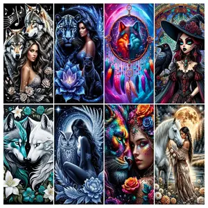5D Full Square Round Rhinestone Diamond Painting Kit African Melanin Queen Turban Portrait Art, Gold Glitter Floral Black Woman Canvas Diamond Craft Set for Living Room Wall Decor African Culture Lover Gift