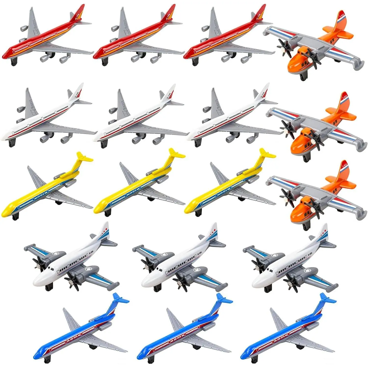 18 Pcs Diecast Airplane Toys for Toddler, Toy Airplane Set Includes Airlines & Glider, for Kids 3+ Years, Birthday Party Favors Stocking Stuffers Cake Toppersfidget toys