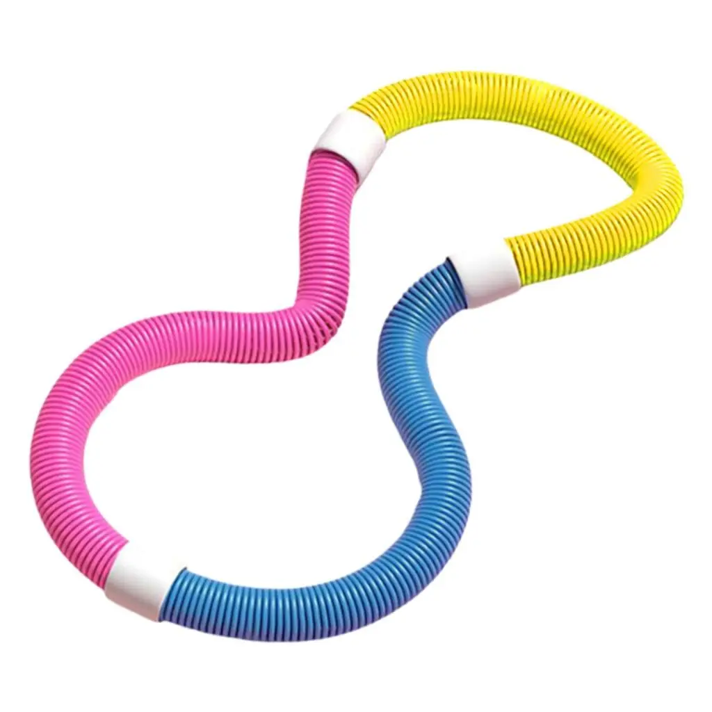 Weighted Fitness Hoop PVC Foldable, Abdomen Fitness Circles for Men Women, Gym Workout Equipment, Blue Colors
