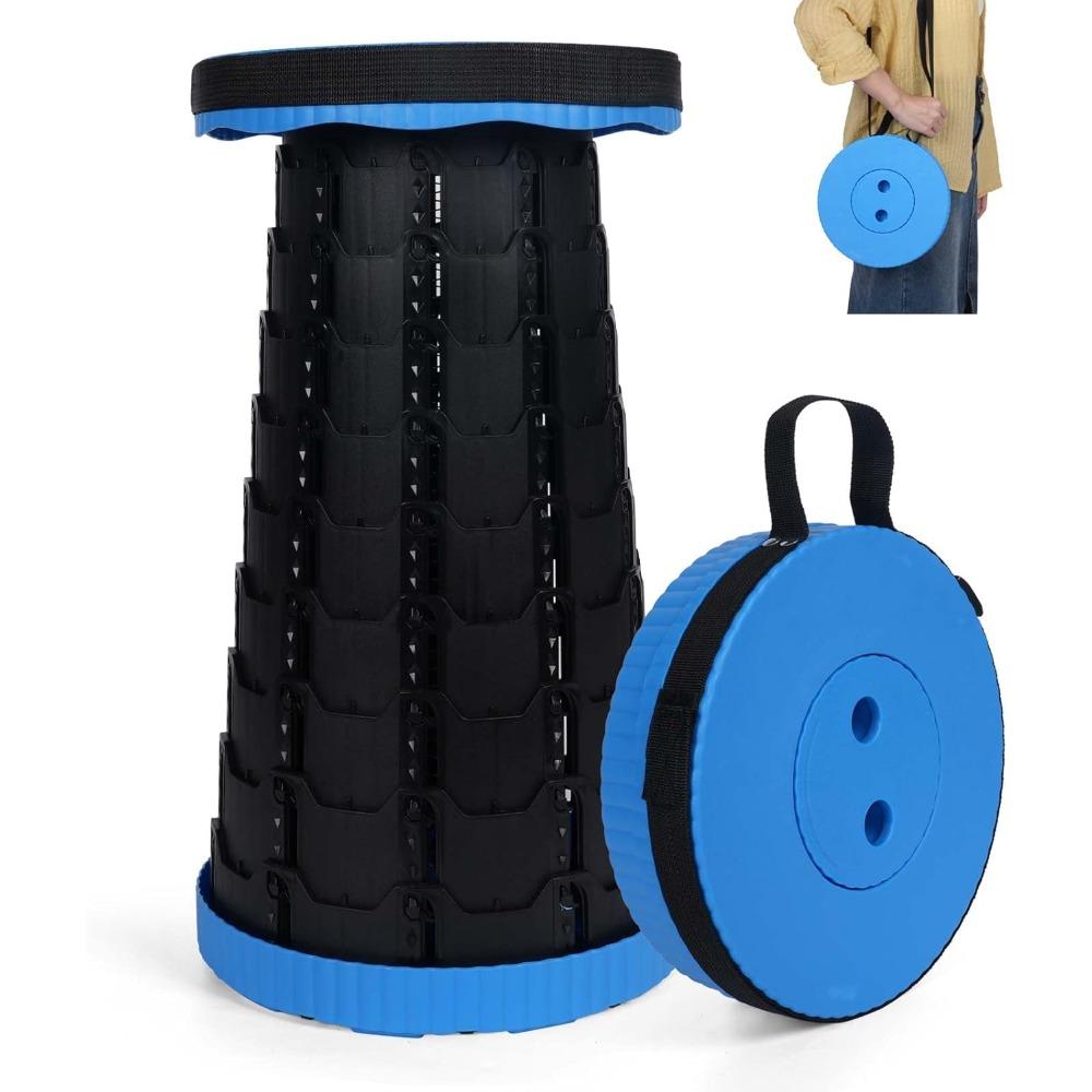 Upgraded Collapsible Stool, Folding Chair with Switch Lock-Portable Camping Stool with Load Capacity 400lbs, Retractable Collapsible Stool For Camping,Fishing,Hiking