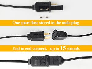 Outdoor String Lights Patio Lights Shatterproof ST38 Vintage Edison Bulbs, Outside Hanging Light Waterproof for Porch, Deck, Garden, Backyard, Balcony Outdoor Decorative String Lights for Halloween, Christmas