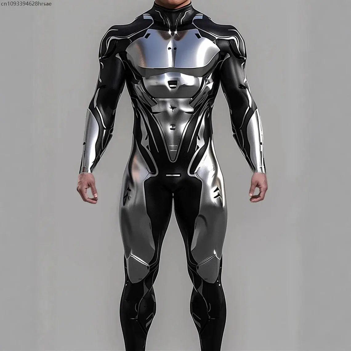 Men's High-Tech Iron Cyberpunk Futuristic Mechanical Armour Jumpsuit, Cool Fighter Cosplay Bodysuit, Steampunk Halloween Party Show Zentai Costume (Toys & Hobbies DIY Specialty DIY Supplies)
