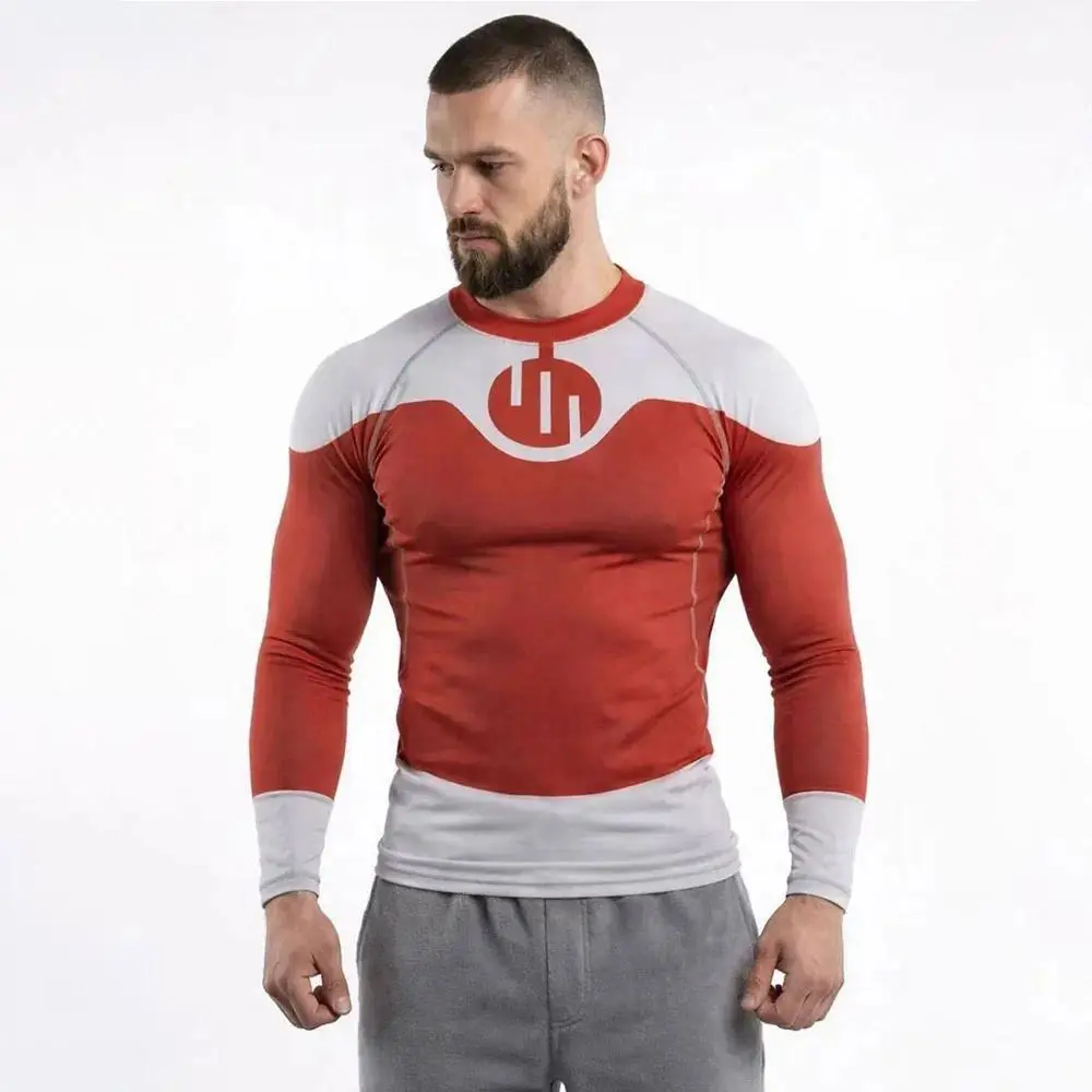 Unisex Fit Invincible Cosplay Viltrumite Rash Guard - Long/Short Sleeves, Rash Guard Cut, Polyester Material, for BJJ & Gym Fitness, Gym Wear, S/XXL Martial Arts Compression Shirt