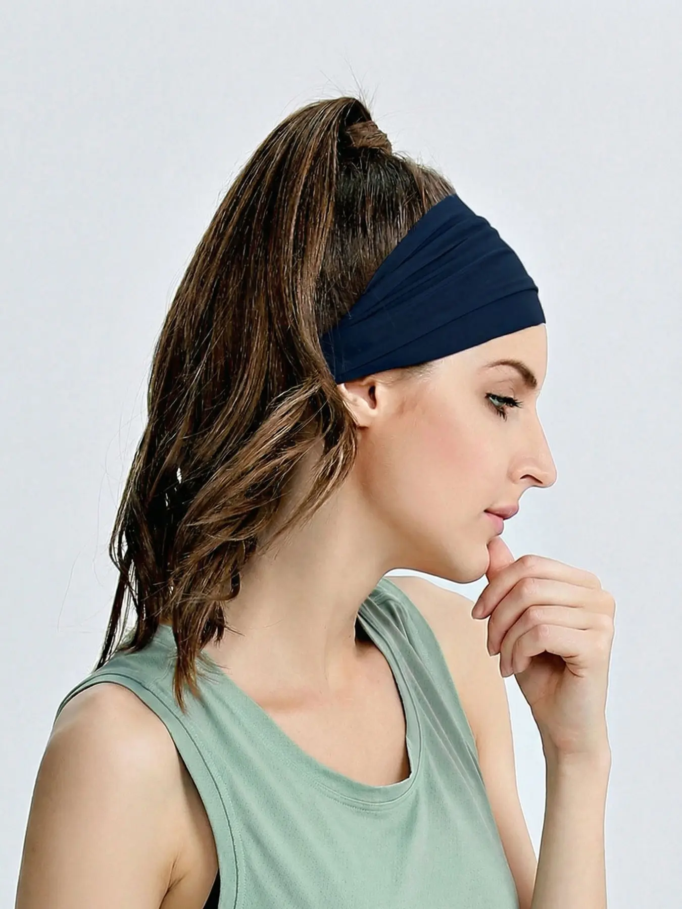 Women's Summer Elastic Hairband, Sports Headband, Running Headband, Quick-Use Hijab, Modal Fabric, Comfortable, Lightweight, Plain, Suitable for Daily Use, Gym, Morning Run