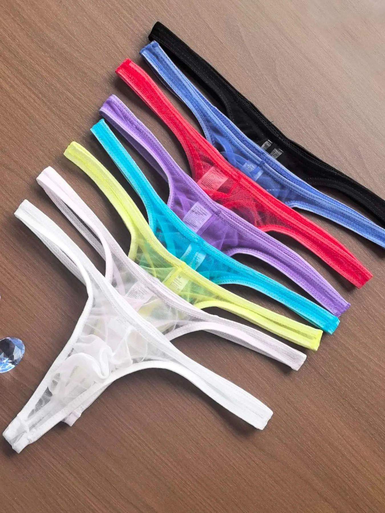 Men's Low Waist Sheer Mesh Polyester Fabric Underwear, Sexy Transparent Boy Shorts, Wild Male Attraction, Couple Date Essential, All-Season Plain Style