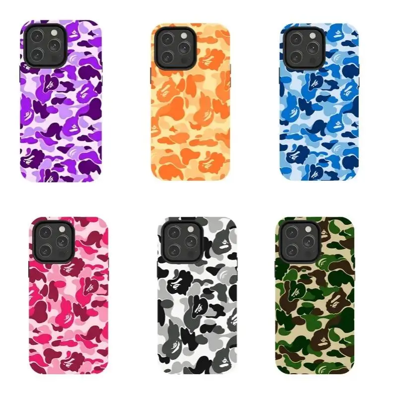 Classic Camo Shark Face Shockproof Phone Case,Suitable for iPhone 17-11 Pro Max/Plus and  Samsung Galaxy S23-25