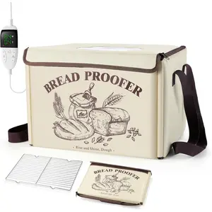 Bread Proofing Box with Temp & Timer Control – Foldable Bread Proofer for Dough, Sourdough, Pizza & Yogurt – Large Proofing Container for 3D Filament Drying, with NTC Sensor & Bonus Shelf