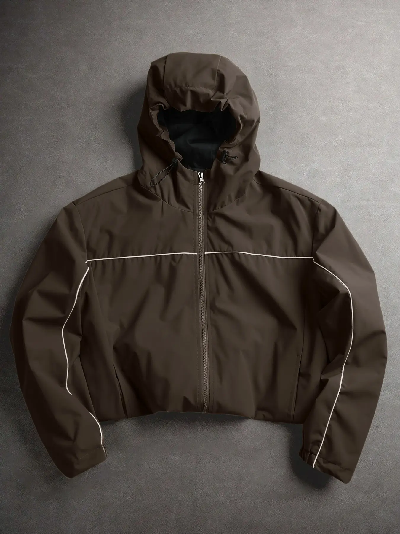 Men's Windproof Hooded Jacket Coats, Plain Lines, Adjustable Drawstring, Metal Zipper, Casual Long Sleeve, Spring & Fall Outdoor Wear, Casual Fitted Jackets, Casual Outdoor Outerwears