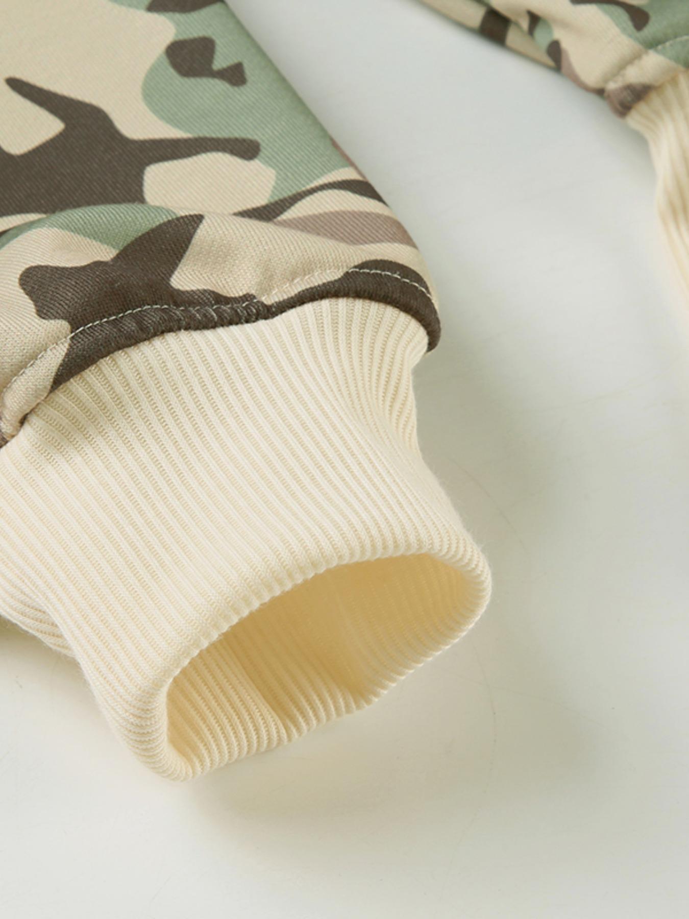 Women's Camouflage Print Zip Up Hoodie Jacket, Casual Long Sleeve Hooded Sweatshirt for Spring & Fall, Ladies Womenswear Clothes for Daily Wear