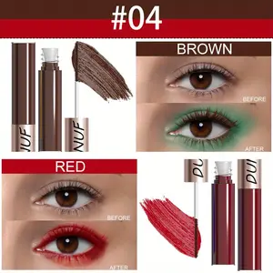 3pcs  Waterproof Mascara Duo in Brown & Red - Volumizing, Lengthening, Sunflower Effect, Sweat-Proof, Long-Lasting, Non-Dizzy Formula for All Skin Types, Mascara Waterproof