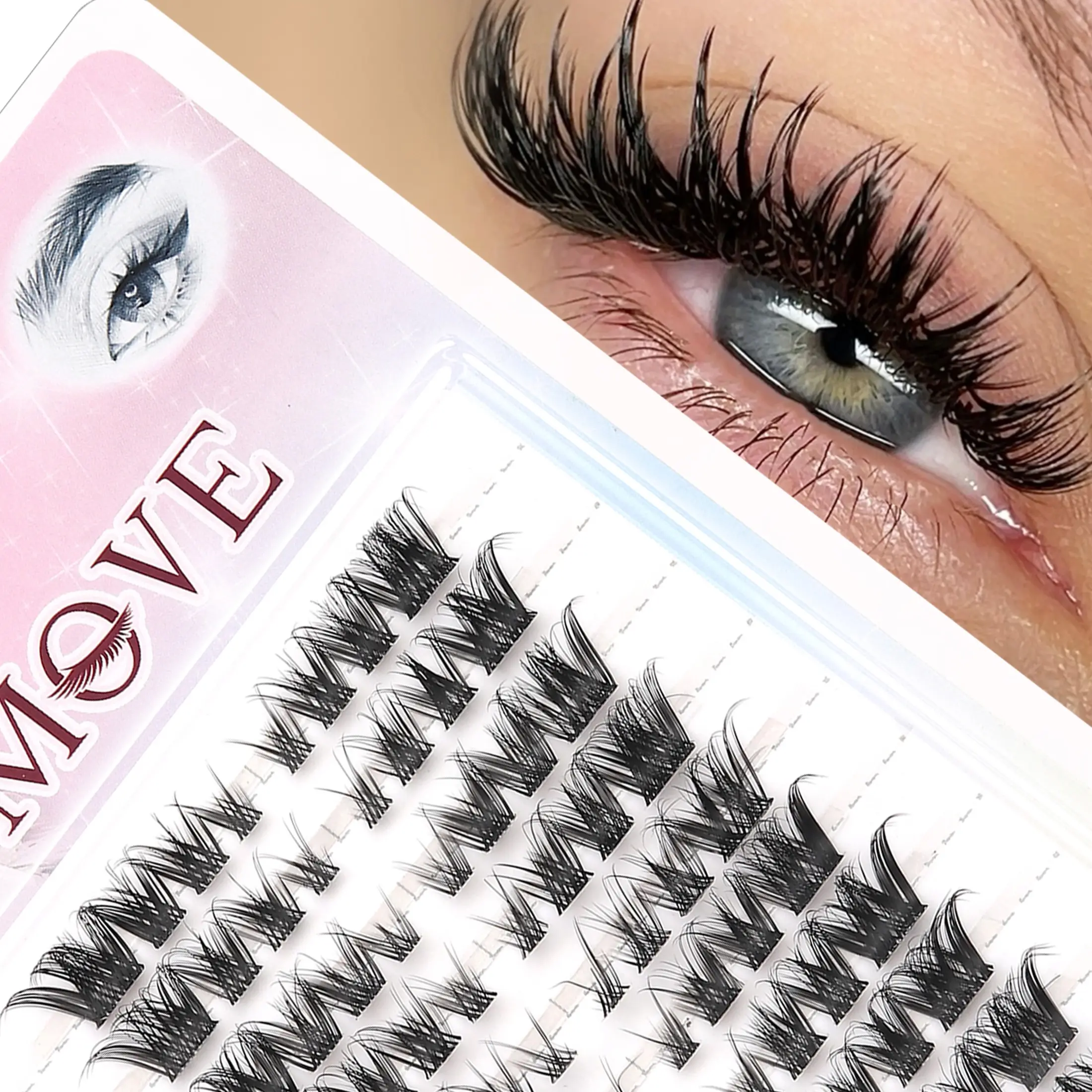 80 Pairs Anime Fox Eye Lashes, 6-14mm Mixed Length, Lightweight Fairy False Eyelashes, Soft Synthetic Fiber, DIY Home Use, Natural Fluffy Look
