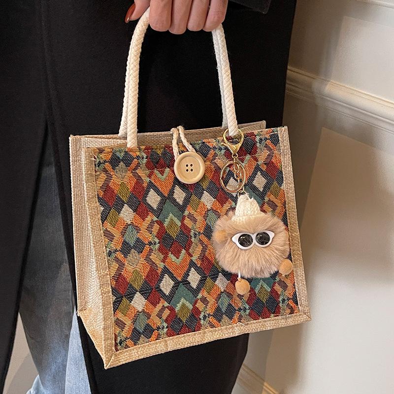 Niche high-end waterproof linen handbag, new autumn and winter gift bag, in stock, small shoulder bag