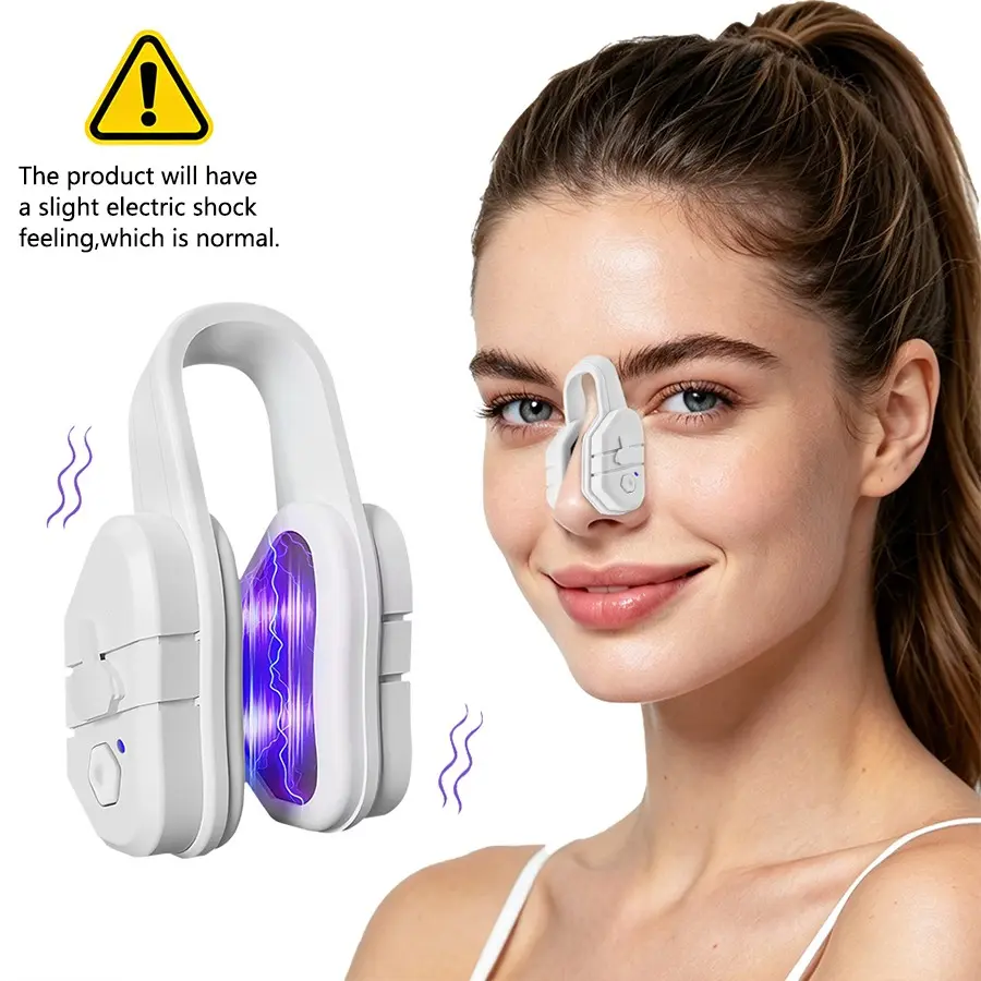 EMS Microcurrent Nose Shaping Clip, Vibration Sculpting Lifter, Tightening Nasal Lines, Silicone Beauty Tool, Facial Beauty Instrument, Portable Home Use