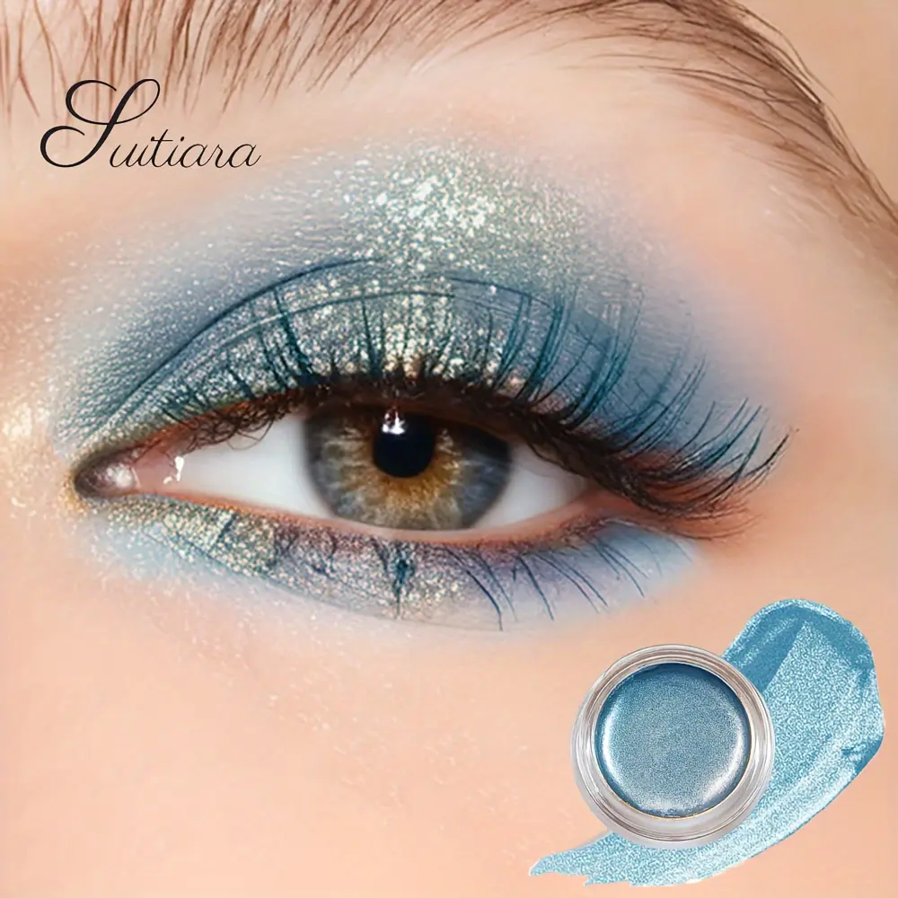 2pcs Mystic Ocean Galactic Glimmer Gel Eyeshadow - Jelly Cream Texture, Smooth Application, Waterproof, Non-Caking, Single-Color High-Shine, Easy to Use, Long-Lasting Makeup for Daily & Party Looks